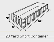 20 yard short container